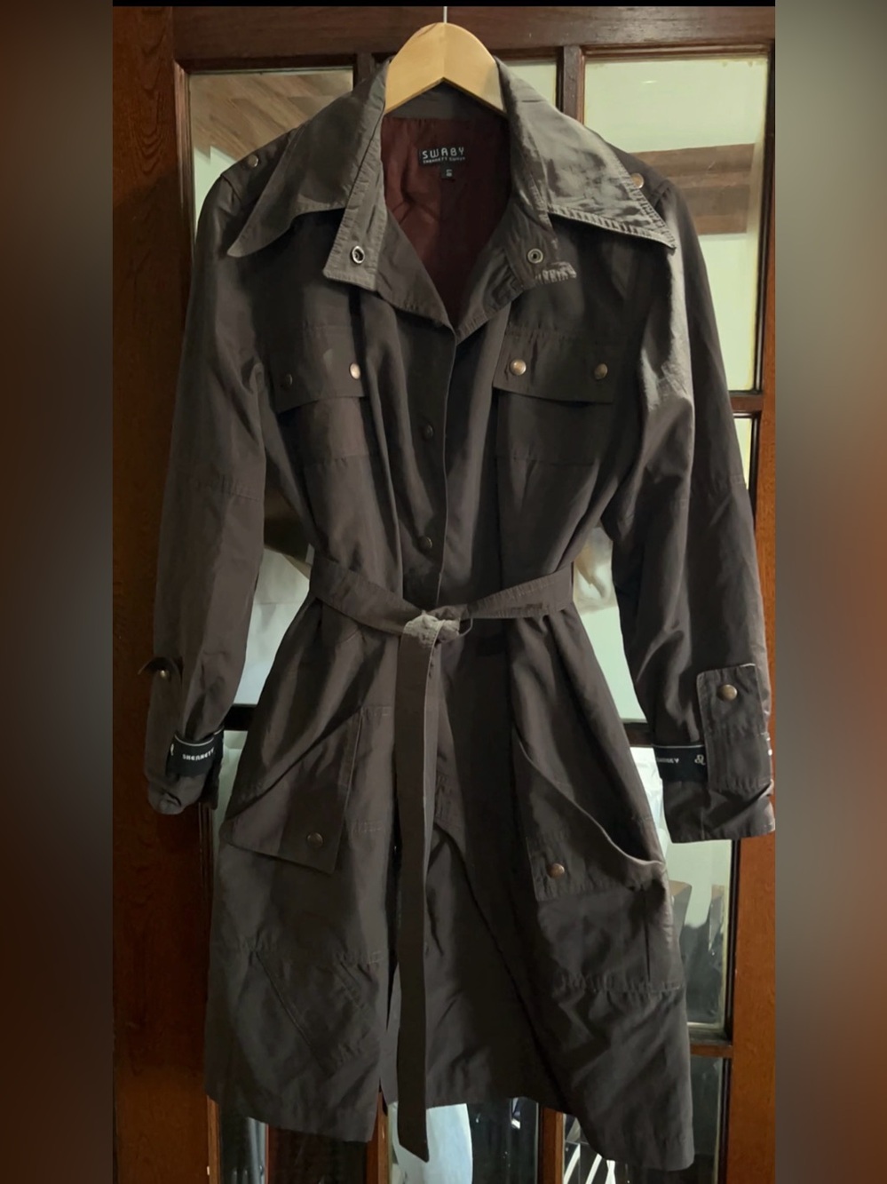 Women's Brown Trench Coat with Belt